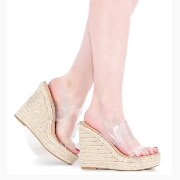 clear wedge espadrilles